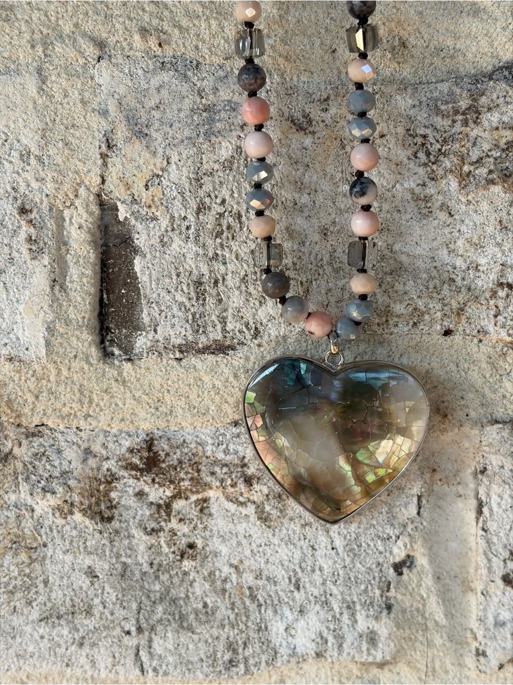 Hand Crafted Mother of Pearl Heart Pendant